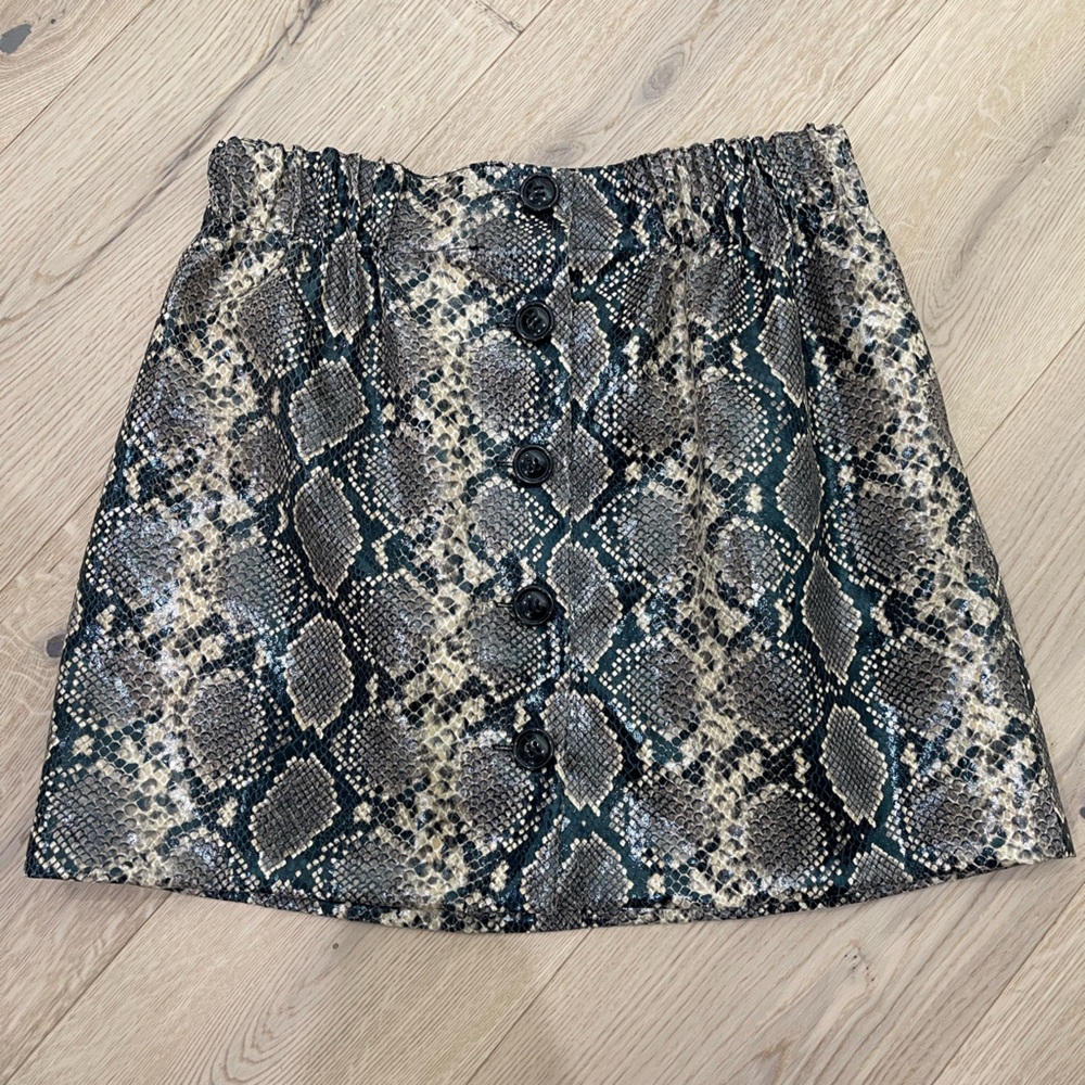 Python Faux Leather Skirt